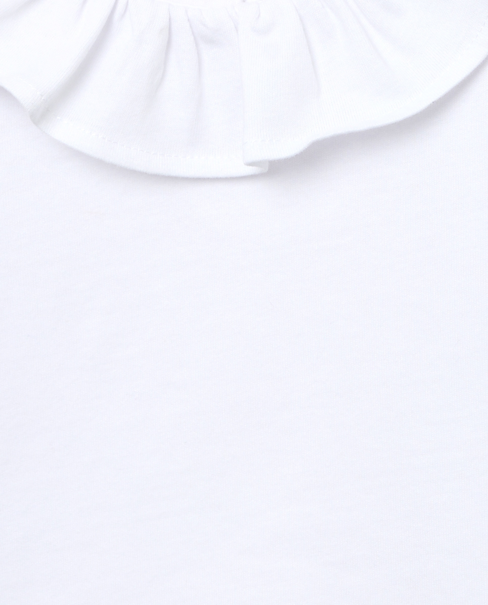 Camiseta bebé niña con cuello self fabric Blanco-3