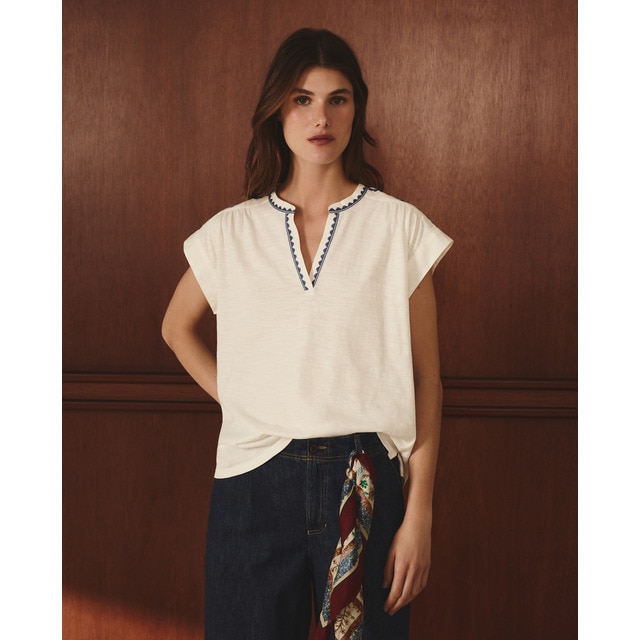 Lloyd's - Camiseta de mujer con bordado.