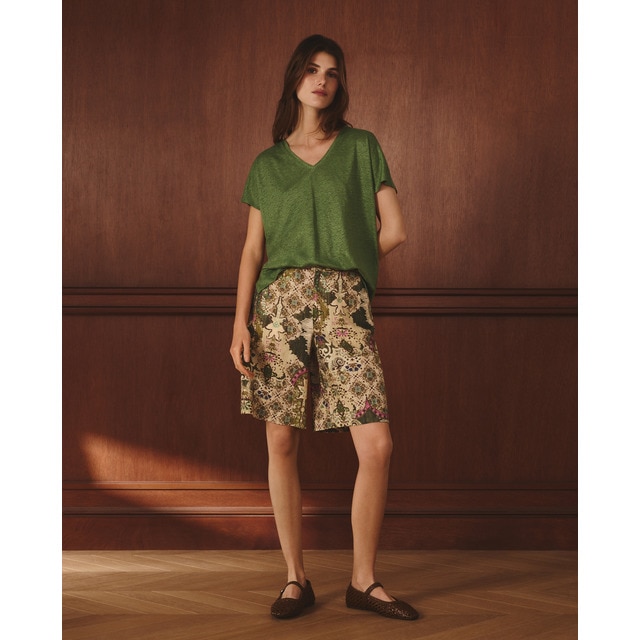 Lloyd's - Bermuda lino de mujer estampada.