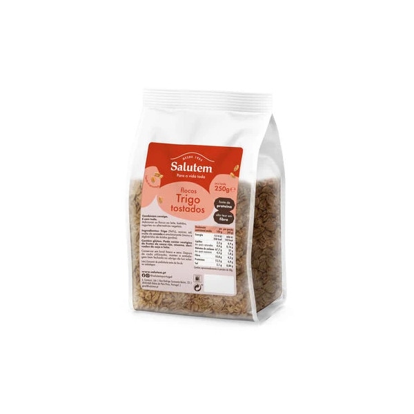 Flocos de Trigo Integral Tostados embalagem 250 g