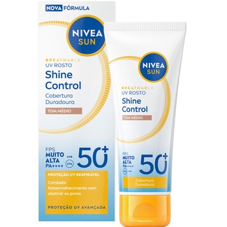 Nivea Sun Protector Solar de Rosto Com Cor Tom Médio  SP50+ embalagem 40 ml