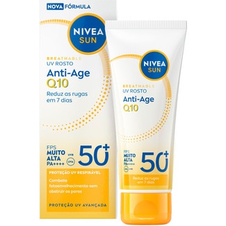 Nivea Sun Protector Solar Anti Age Q10 SP50+ embalagem 40 ml