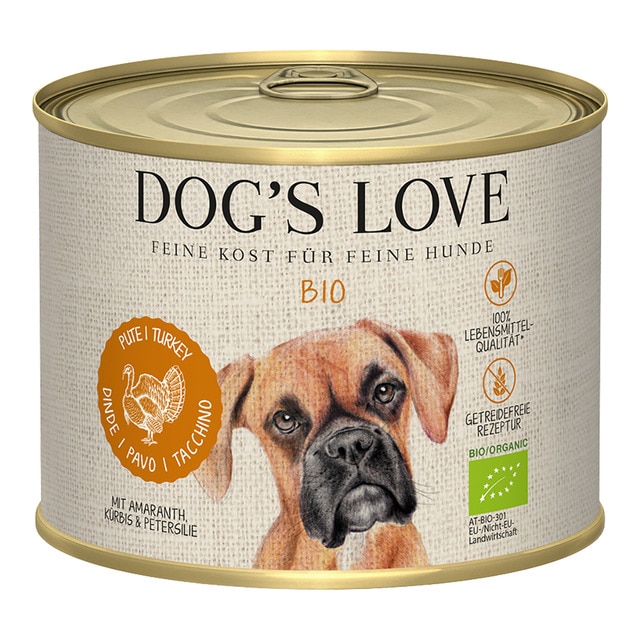 Dog's Love - Comida húmeda para perros adultos Dog's Love Bio pavo sin cereales 200 g