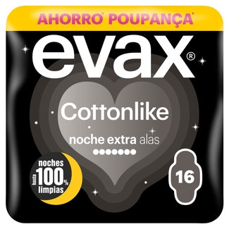Ausonia Cottonlike Extra Abas embalagem 16 unidades