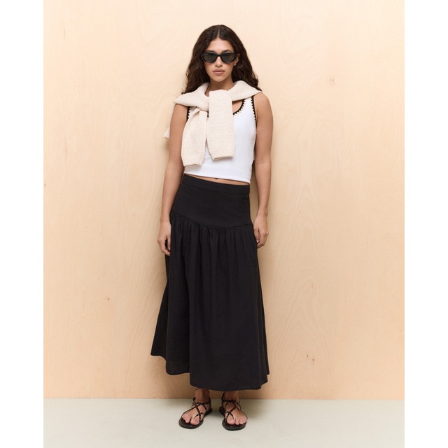 Easy Wear - Falda midi de mujer con lino.