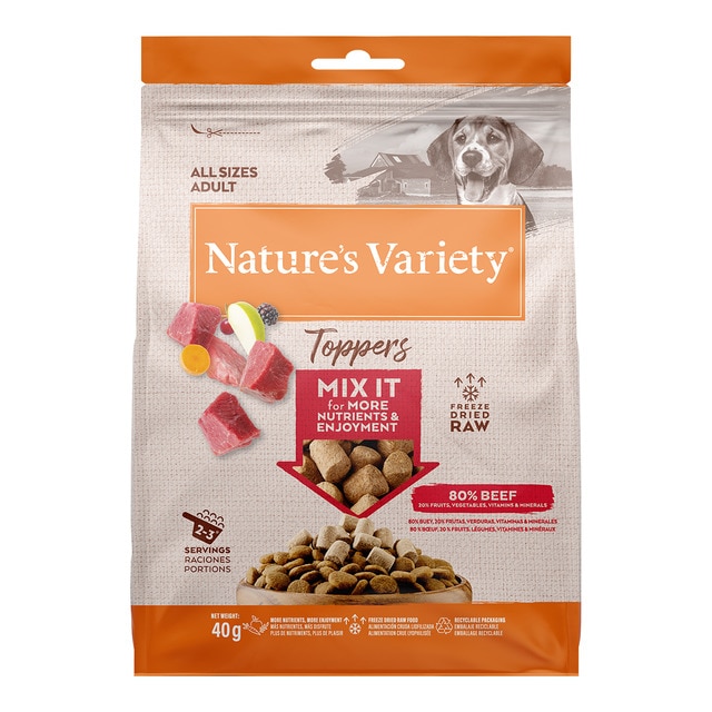 Nature's Variety - Toppers para perros adultos Nature's Variety buey liofilizado 40 g