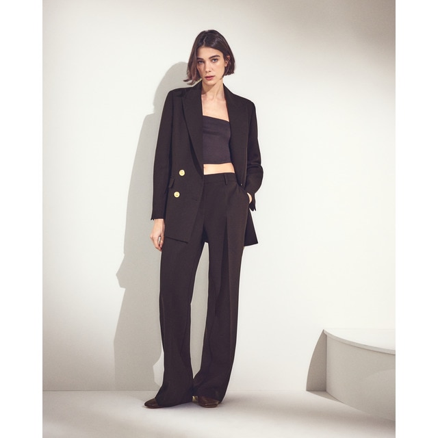 Woman El Corte Inglés - Pantalón ancho de mujer en crepe.
