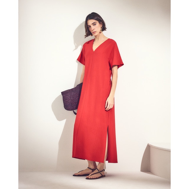 Woman El Corte Inglés - Vestido liso con manga corta.