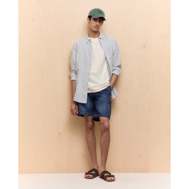 Easy Wear - Bermuda de hombre multibolsillos denim stretch.