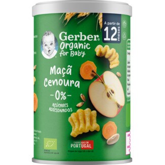 Gerber Snack Puffs Maçã e Cenoura embalagem 35 g