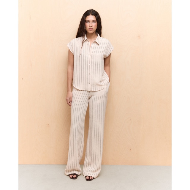 Easy Wear - Pantalón tumbleado ancho de mujer.