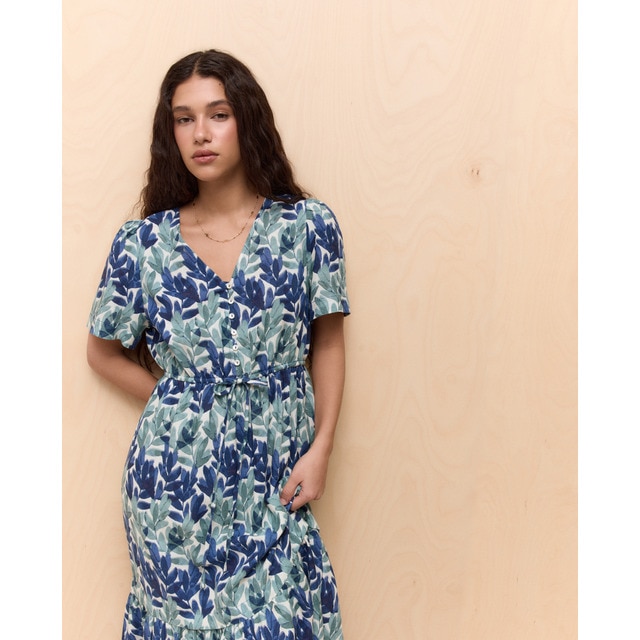 Easy Wear - Vestido midi de mujer con cintura ajustable con codón.
