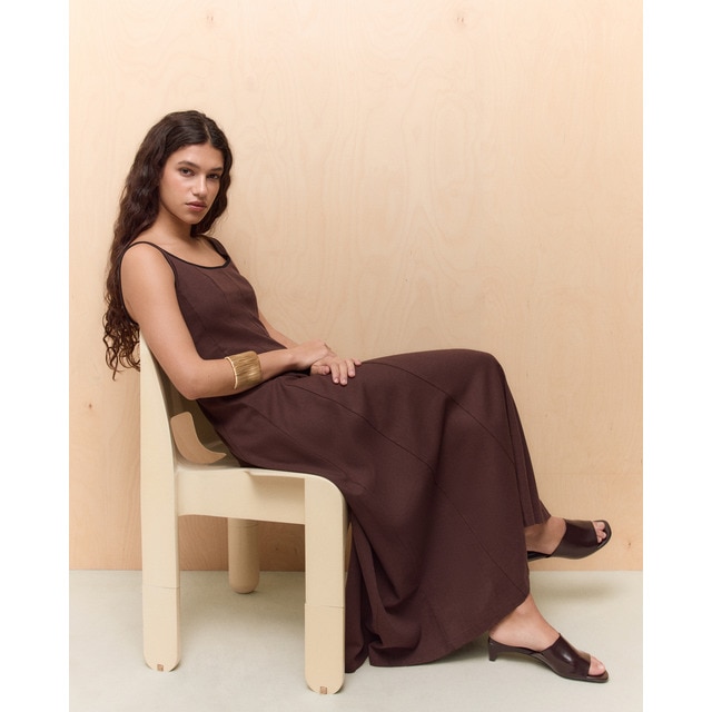 Easy Wear - Vestido de mujer midi con vivo a contraste.