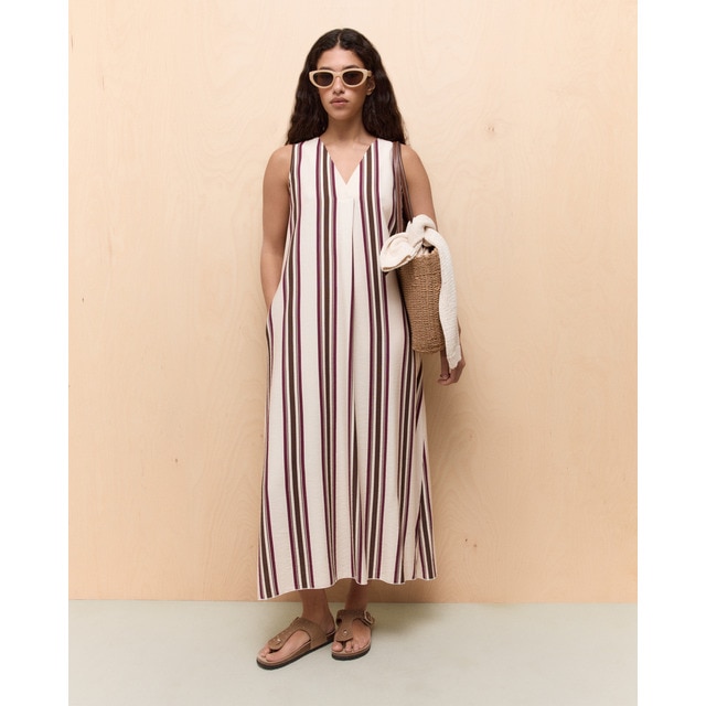 Easy Wear - Vestido largo de mujer tumbleado rayas.