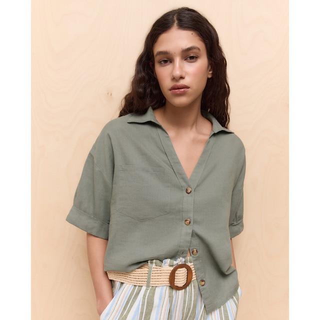 Easy Wear - Camisa manga corta con lino.