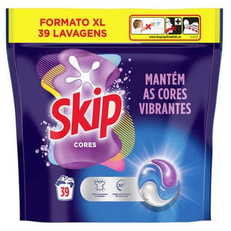 Skip Cápsulas Detergente Roupa Cores Máquina embalagem 39 doses