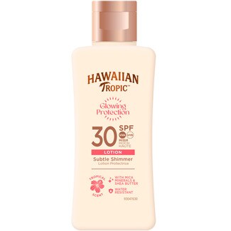 Hawaiian Tropic Loção Glowing Protection SPF30 embalagem 75 ml