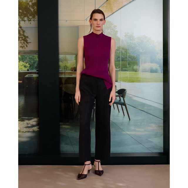 Woman Limited El Corte Inglés - Pantalón de mujer recto con goma en la cintura.
