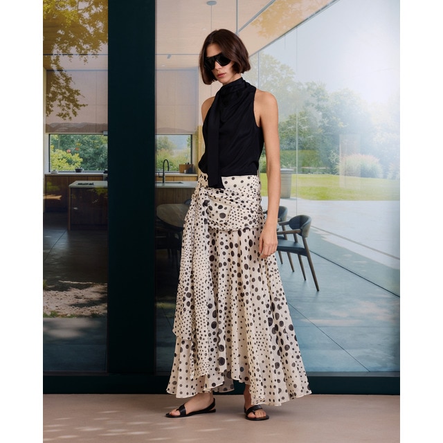 Woman Limited El Corte Inglés - Falda midi con lunares.