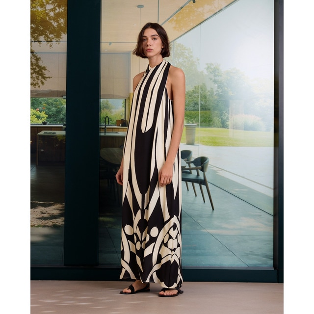 Woman Limited El Corte Inglés - Vestido halter estampado zócalo.