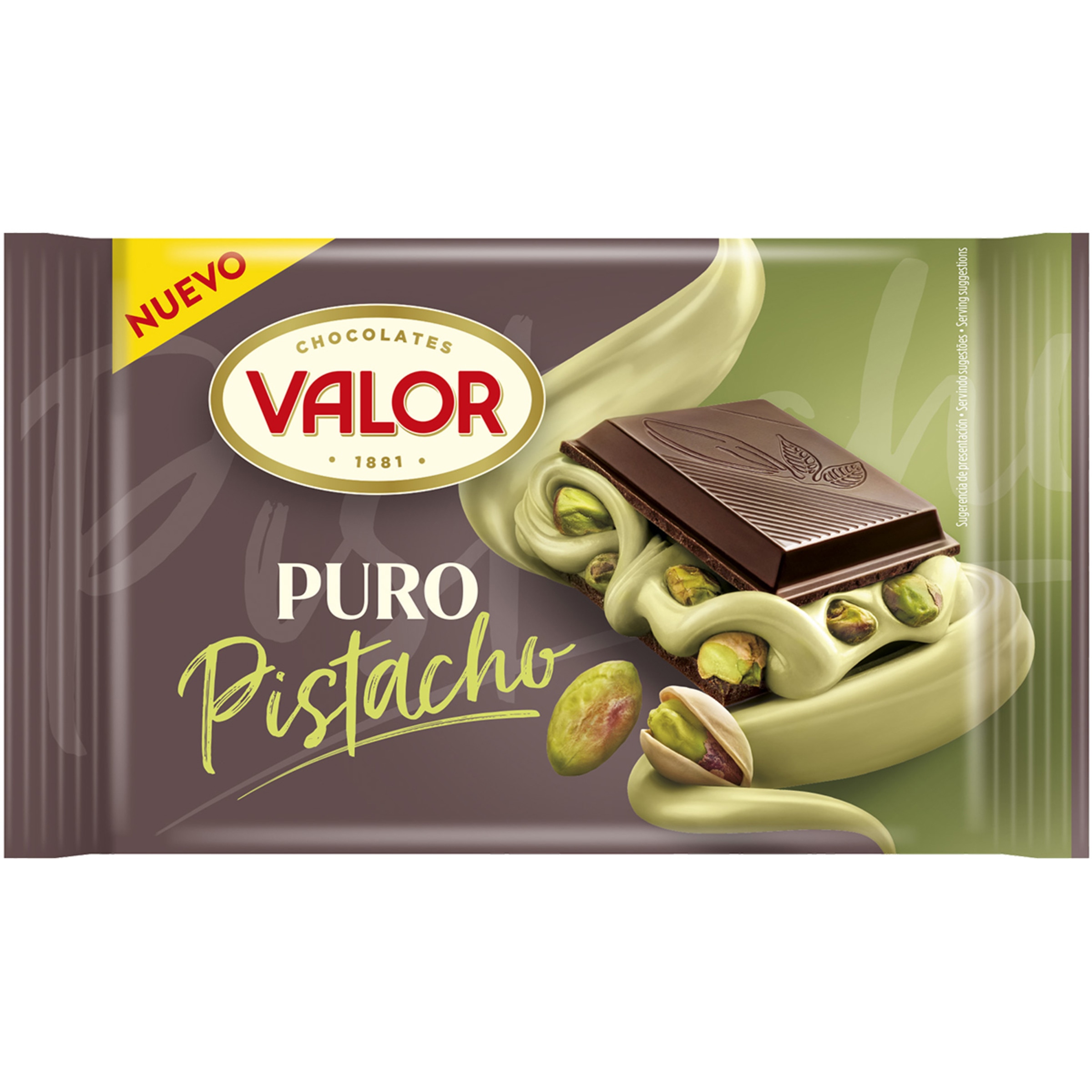 chocolate puro relleno de pistachos