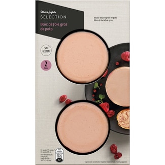 El Corte Inglés Selection Bloco de Foie Gras de Pato sem Glúten embalagem 80 g