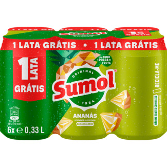 Sumol Refrigerante de Ananás com Gás Pack 6 lata 33 cl