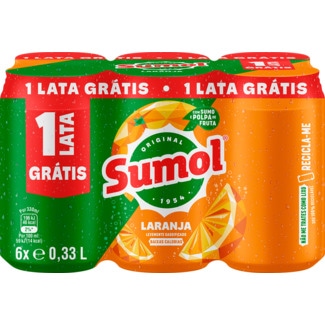 Sumol Refrigerante de Laranja com Gás Pack 6 lata 33 cl