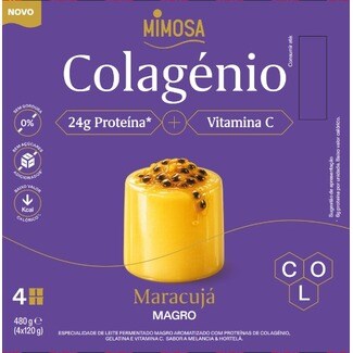 Mimosa Iogurte Magro Gelatina Colagénio de Maracujá Pack 4 unidades embalagem 120 g