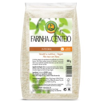 Cem Porcento Farinha de Centeio Integral embalagem 500 g