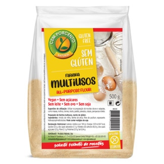Cem Porcento Farinha Multiusos Vegan sem Glúten embalagem 500 g