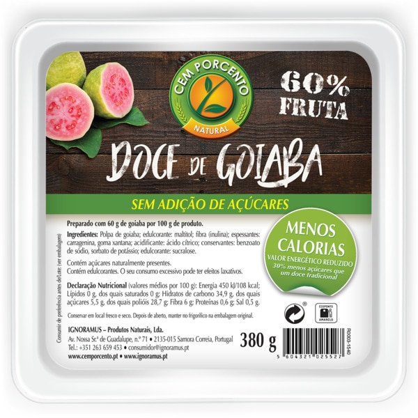 Doce de Goiaba sem Açúcar embalagem 380 g