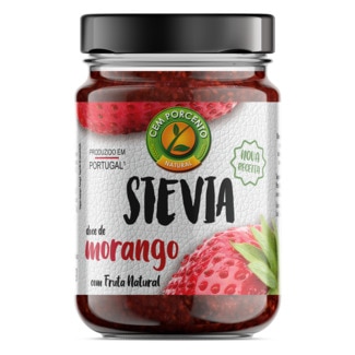 Cem Porcento Doce de Morango com Stevia embalagem 200 g