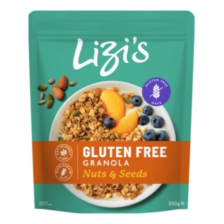 Lizi's Granola sem Glúten Free Noz e Sementes embalagem 350 g