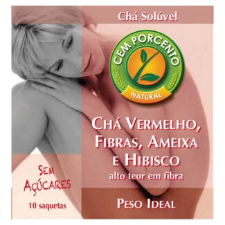 Cem Porcento Chá Vermelho Solúvel Peso Ideal embalagem 60 g