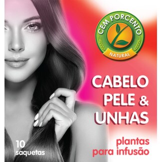 Cem Porcento Chá para Cabelo, Pele e Unhas embalagem 13 g