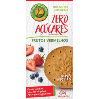 Cem Porcento Bolachas Integrais com Frutos Vermelhos embalagem 140 g