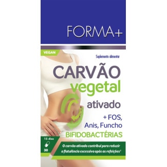 Forma + Carvão Vegetal Activado embalagem 30 capsulas
