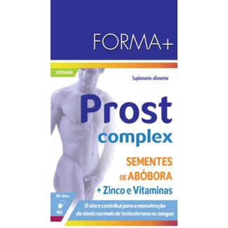 Forma + ProstComplex Sementes de Abóbora, Zinco, Vitaminas B6, C e E embalagem 40 comprimidos
