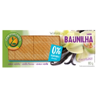 Cem Porcento Bolachas Wafers de Fibra e Baunilha embalagem 180 g