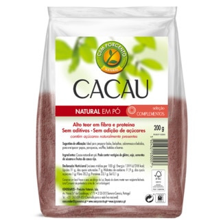 Cem Porcento Cacau + Intenso Puro em Pó embalagem 200 g