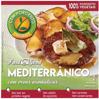 Cem Porcento Hambúrguer Mediterrânico embalagem 150 g