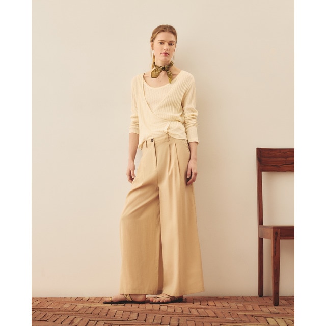 Southern Cotton - Pantalón fluido delavado de mujer.