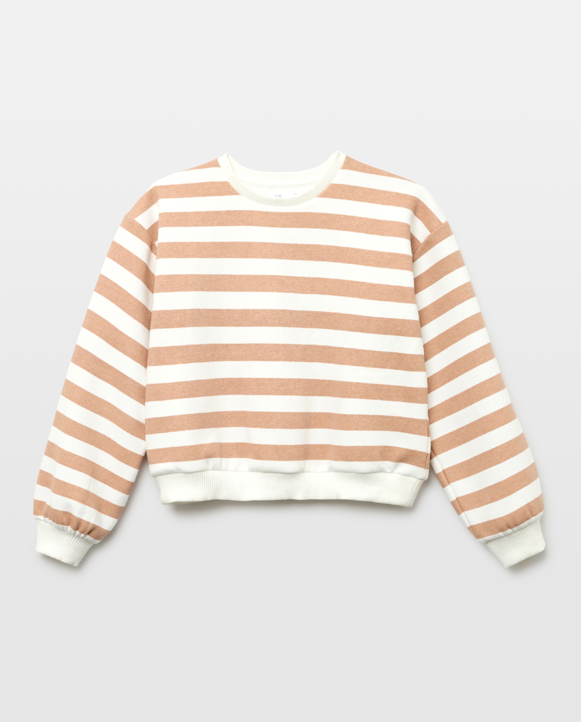 Imagen 0 de Sudadera niña basica cuello caja rayas