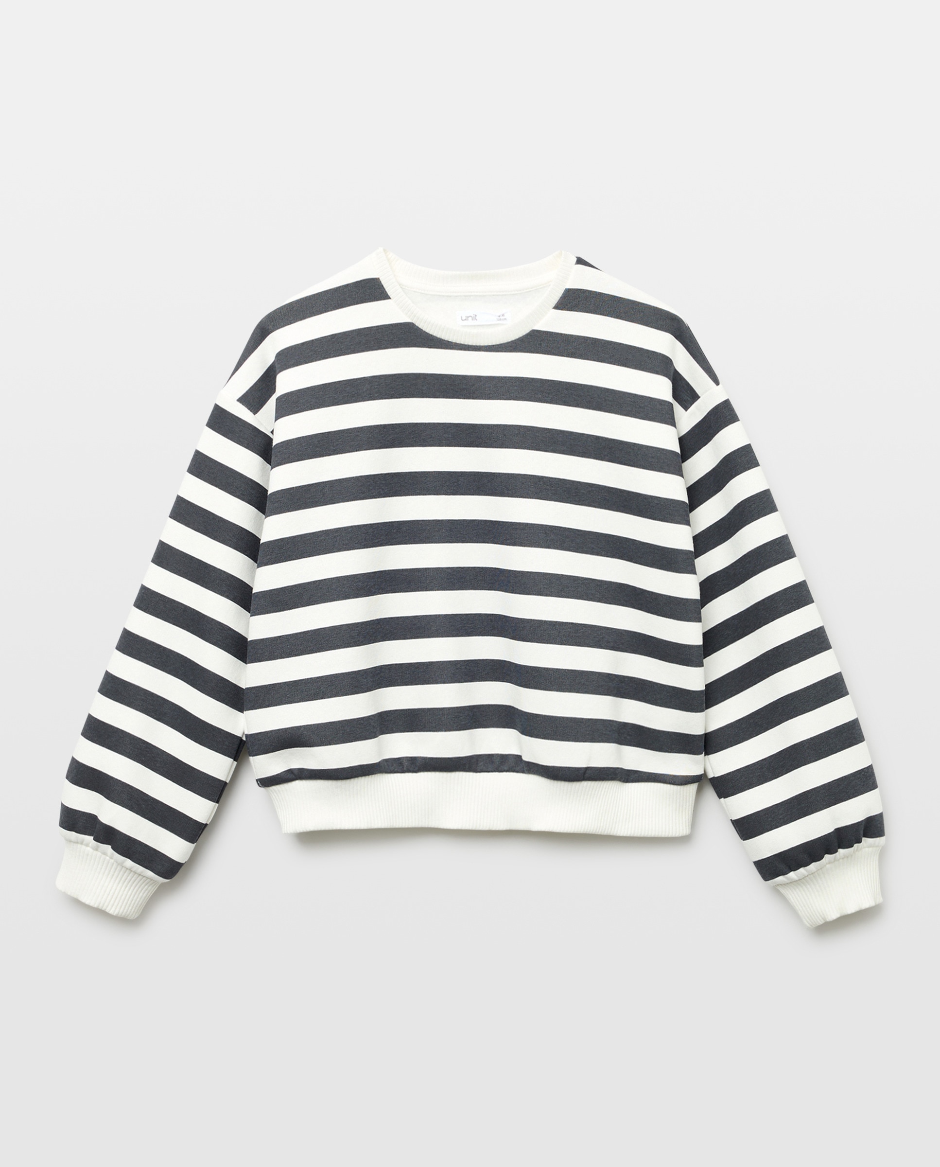 Imagen 0 de Sudadera niña basica cuello caja rayas