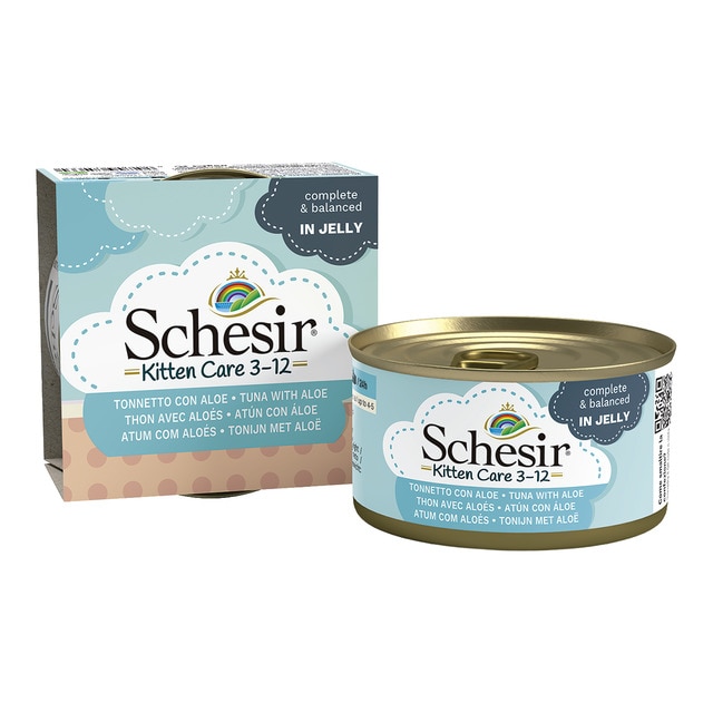 Schesir - Comida húmeda para gatitos Schesir atún con aloe 85 g.