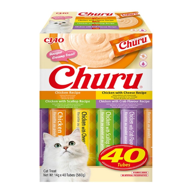 Churu - Snack para gatos adultos Churu variedades pollo 40 x 14 g.