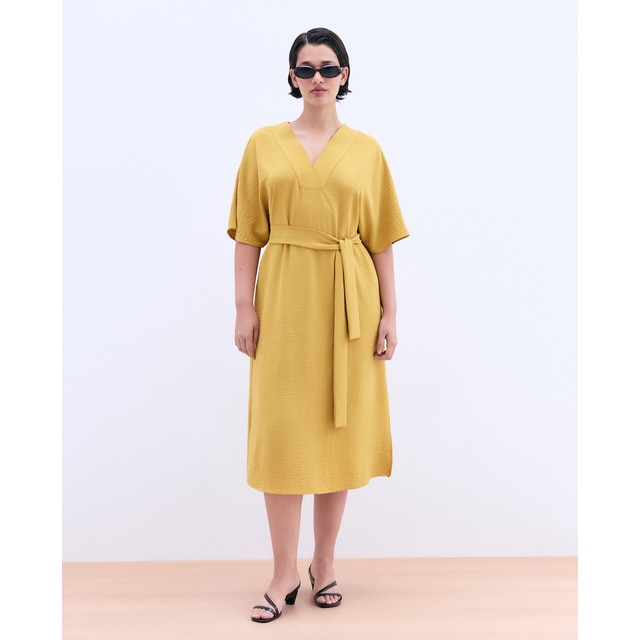 Couchel - Vestido sin mangas midi drapeado.