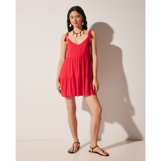 Easy Wear - Vestido de playa corto liso de mujer.
