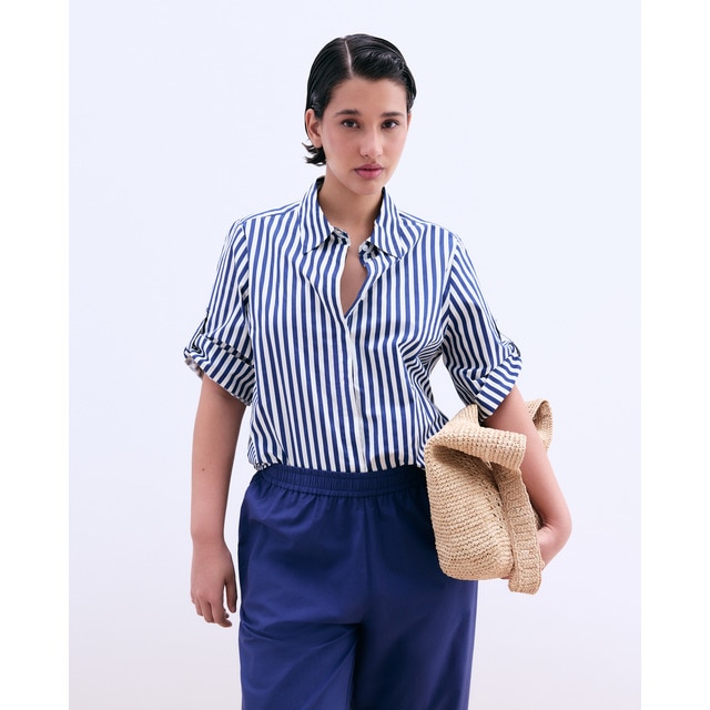 Couchel - Camisa de popelín de mujer con rayas.